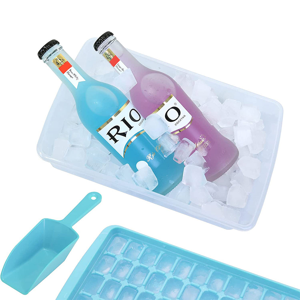 Ice Cube Tray with Lid and Bin for Freezer