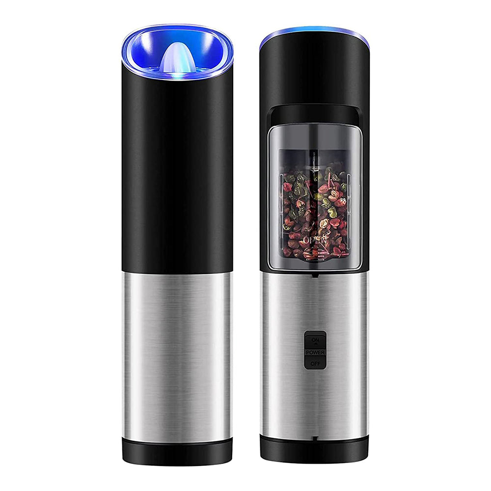 Stainless Steel Gravity Automatic Sensor Salt and Pepper Grinder with LED Light