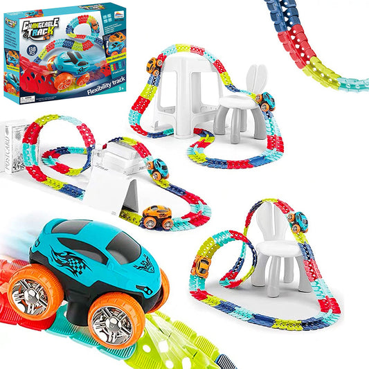 Chargeable Track LED Light Up Race Car Toy