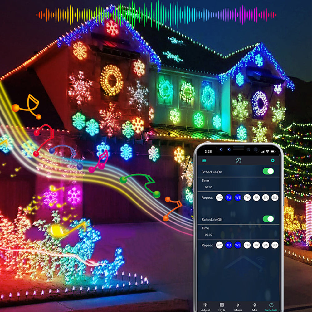 Christmas Tree APP Bluetooth Control Atmosphere USB String Lights(24 Keys)