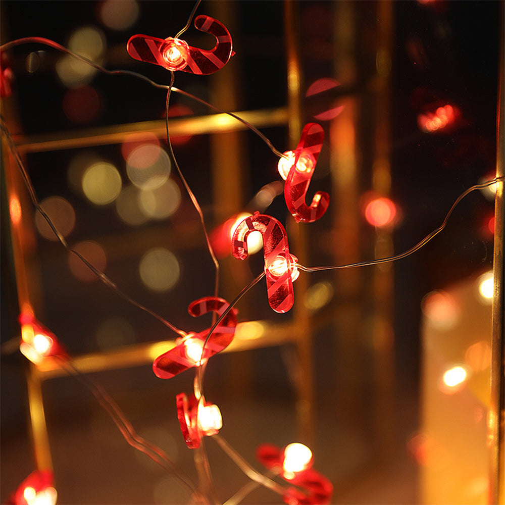 Battery-Operated Christmas Cane String Lights -Style 4