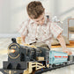 Electric Train Toy Car Set with Lights and Sounds-Blue