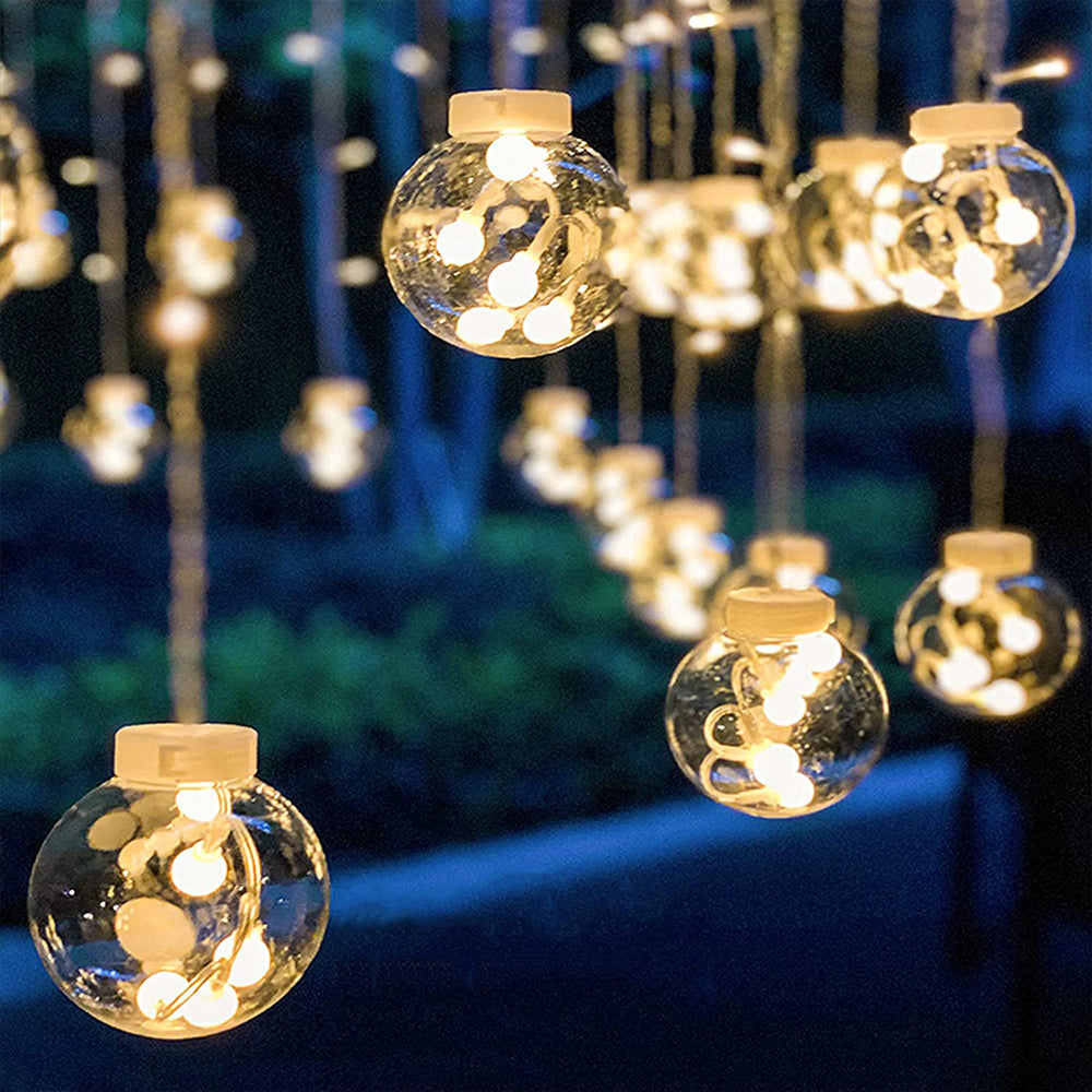 Water-resistant Wishing Ball Curtain String Lights