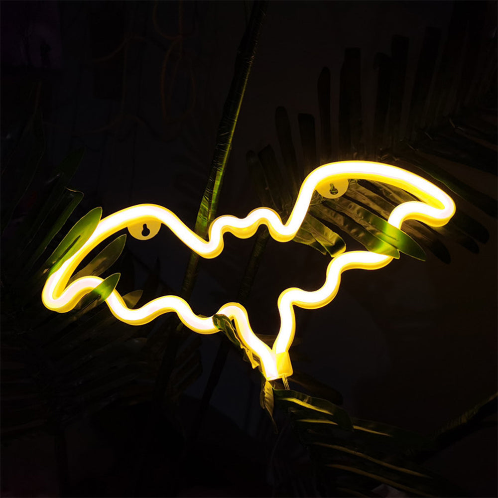 Bat Shaped Neon Signs LED Wall Lights Colorful Room Bar Lamp Easter Art Decor