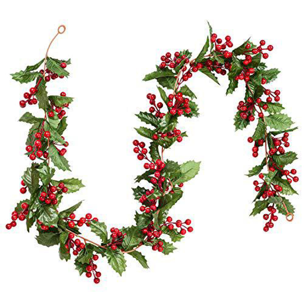 2M 20LEDs Flexible Artificial Berry Christmas Garland with Lights-Red