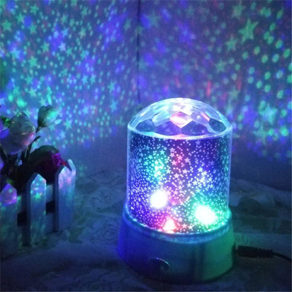 2Pcs Starry Sky Rotating LED Star Projector Night Light