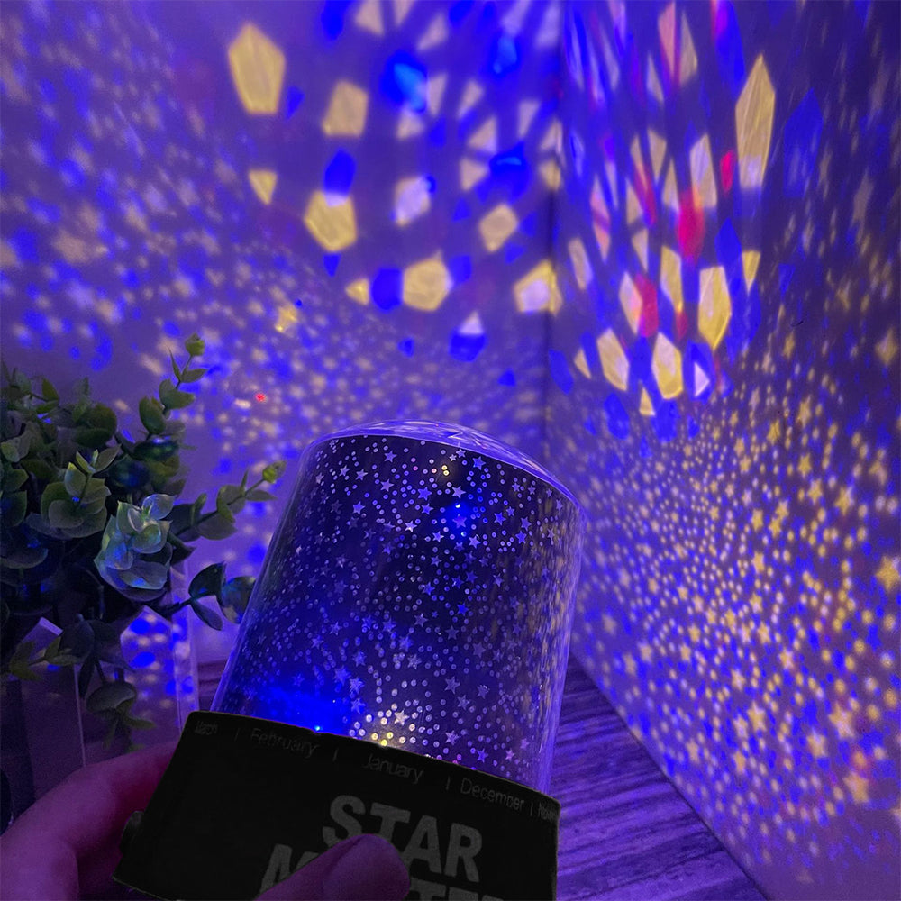 2Pcs Starry Sky Rotating LED Star Projector Night Light