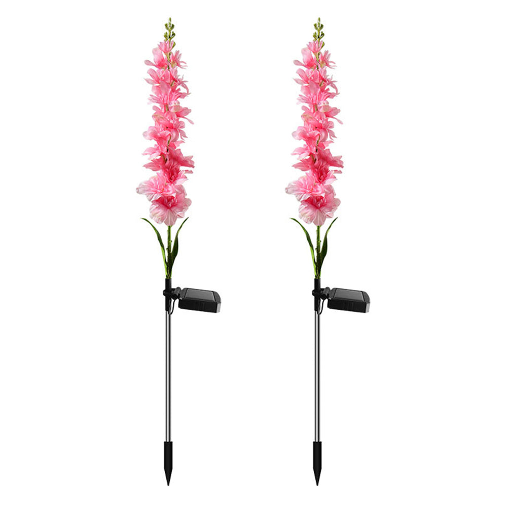 2 Pack Solar Hyacinth Garden Stake Violet Flower Lights