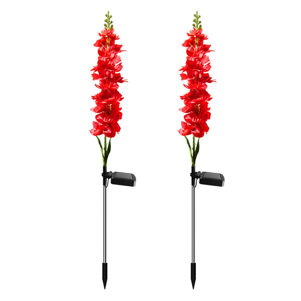 2 Pack Solar Hyacinth Garden Stake Violet Flower Lights