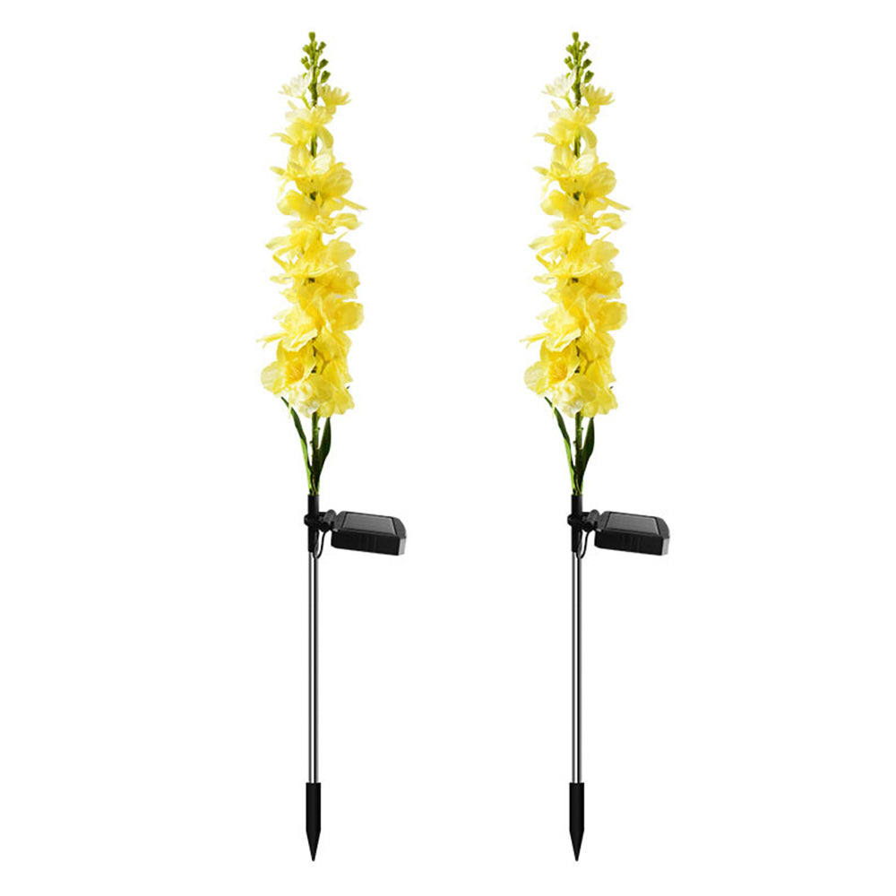 2 Pack Solar Hyacinth Garden Stake Violet Flower Lights