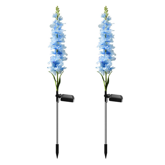 2 Pack Solar Hyacinth Garden Stake Violet Flower Lights