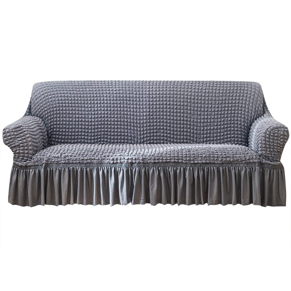 Seersucker Sofa Cover with Skirt Stretch Anti-dirty Slipcovers