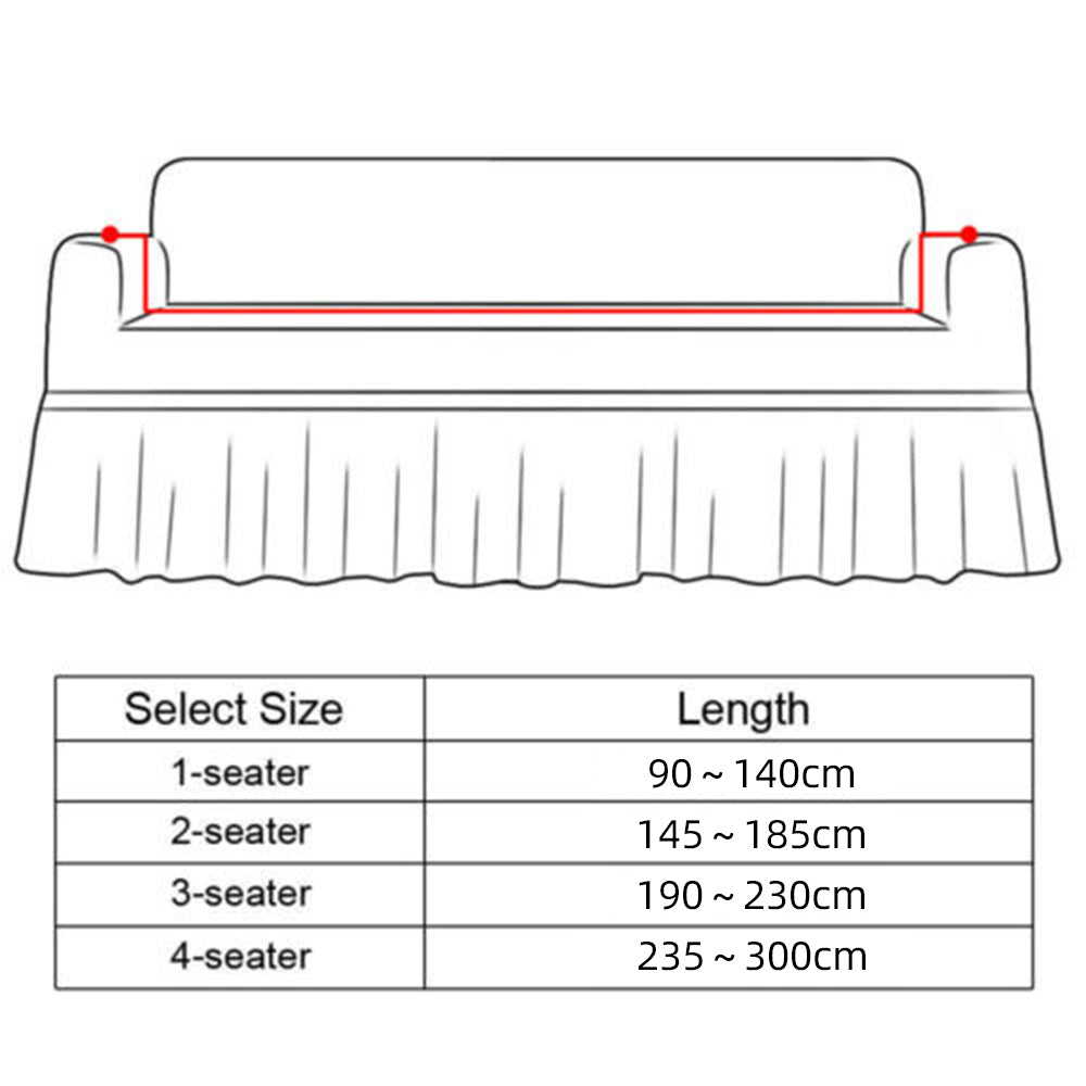 Seersucker Sofa Cover with Skirt Stretch Anti-dirty Slipcovers