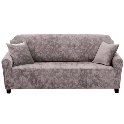 Vintage Embossed Flower Sofa Cover Stretch Chair Couch Slipcovers-Grey