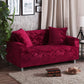 Vintage Embossed Flower Sofa Cover Stretch Chair Couch Slipcovers-Wine Red