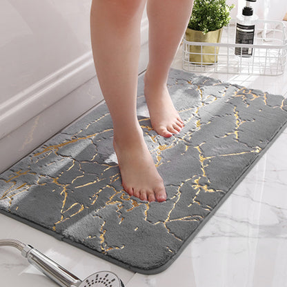 Marble Design Super Absorbent Microfiber Plush Non-Slip Area Rug