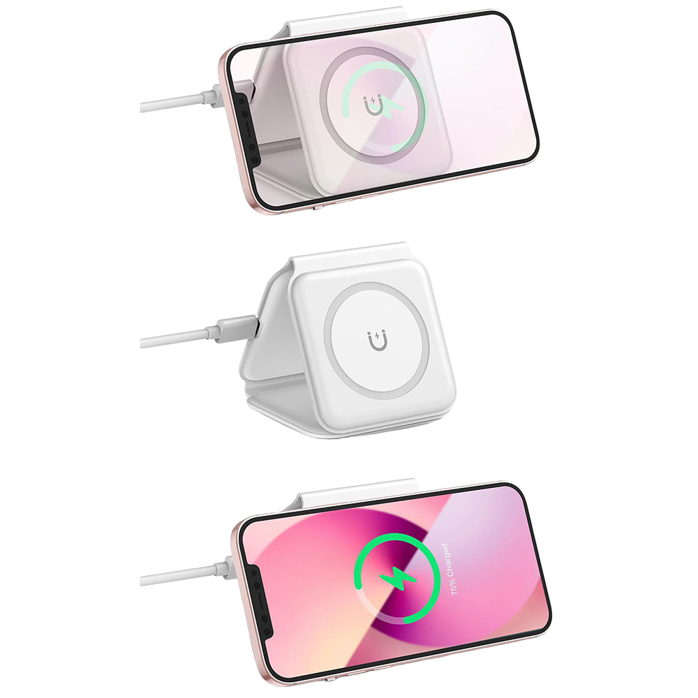 3 in 1 Foldable Adsorbable Iron USB Qi Wireless Fast Charging Station with Night Light for Phone Apple Watch Airpods