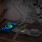 3 in 1 Foldable Adsorbable Iron USB Qi Wireless Fast Charging Station with Night Light for Phone Apple Watch Airpods
