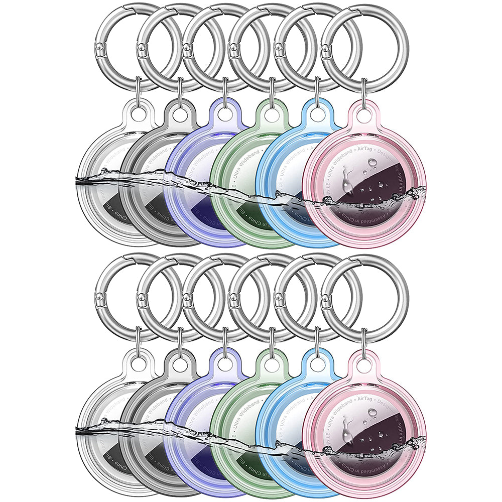 For Apple Airtag Case Cover Anti-lost Keychain Ring Protective Case-12 pcs Set