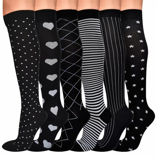 6 Pairs of Sport Compression Socks for Men and Women