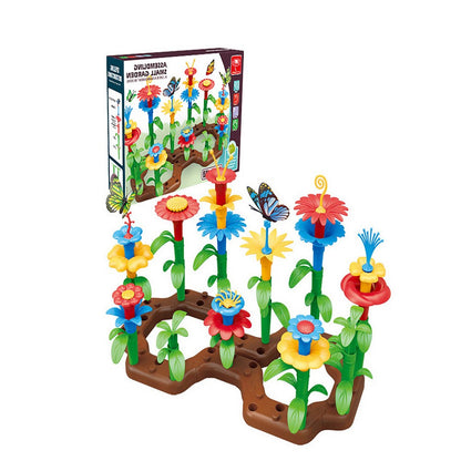 Kids Flower Garden Building Toys Gardening Pretend Gift