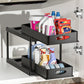 2 Tier Under Sink Kitchen Bathroom Countertop Organizer-Double-layer pull-out