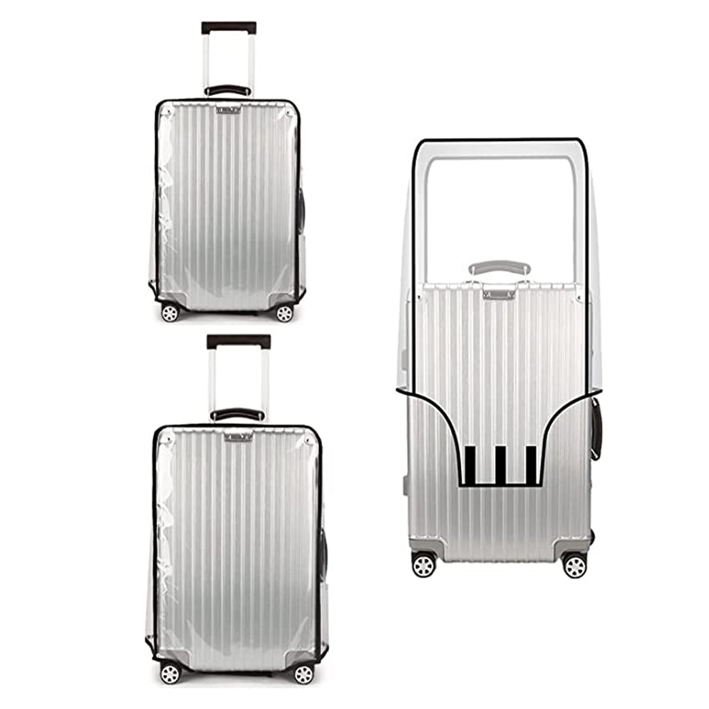 2Pcs PVC Full Transparent Luggage Protector Cover-Style 1