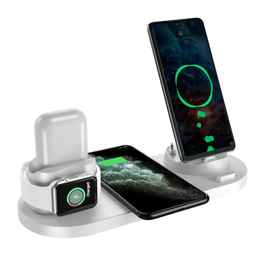 6 in 1 USB Plug Wireless Charging Station For iPhone Samsung Apple Watch