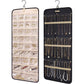 Double-Sided Hanging Jewelry Display Organizer Storage Roll with Hook