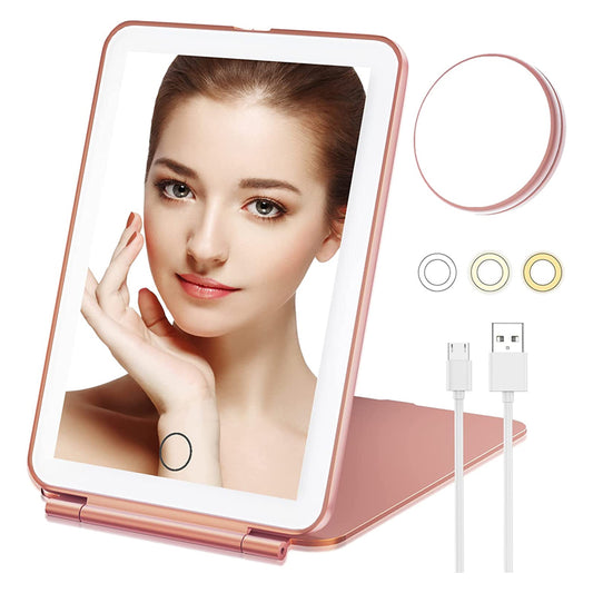 Touch Screen 10X Magnifying USB Rechargeable Makeup Mirror