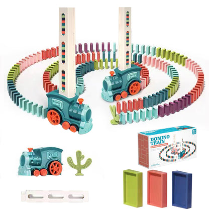 Domino Electric Train Toy Set with Sound Kids Construction Stacking Toys