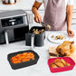 2Pcs Silicone Air Fryer Baking Pot Foldable Rectangular Oven Baking Tray Liner