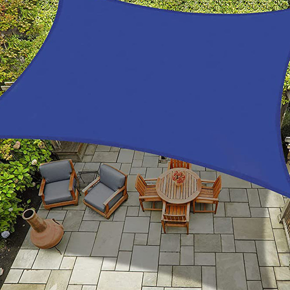 Water Resistant Canopy Sun Shade Sail for Patio Garden Backyard-Blue