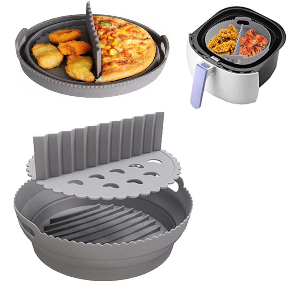 Foldable Air Fryer Silicone Pot with Dividing Pad