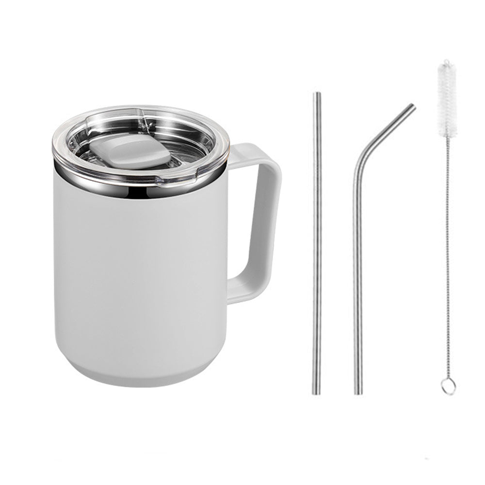 4Pcs Set 450ml Stainless Steel Mug Cup with Straws