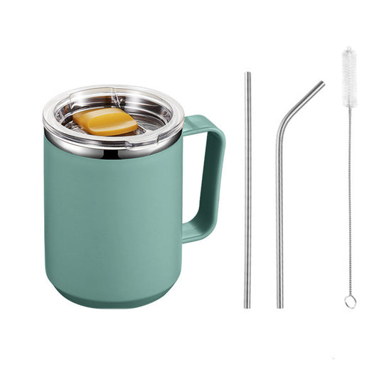 4Pcs Set 450ml Stainless Steel Mug Cup with Straws