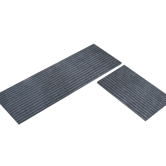 Solid Color Stripe Kitchen Floor Mat-Dark Grey