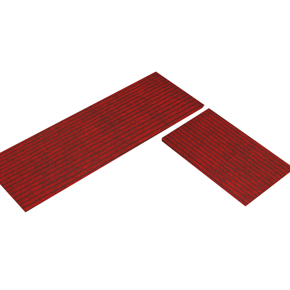 Solid Color Stripe Kitchen Floor Mat-Red