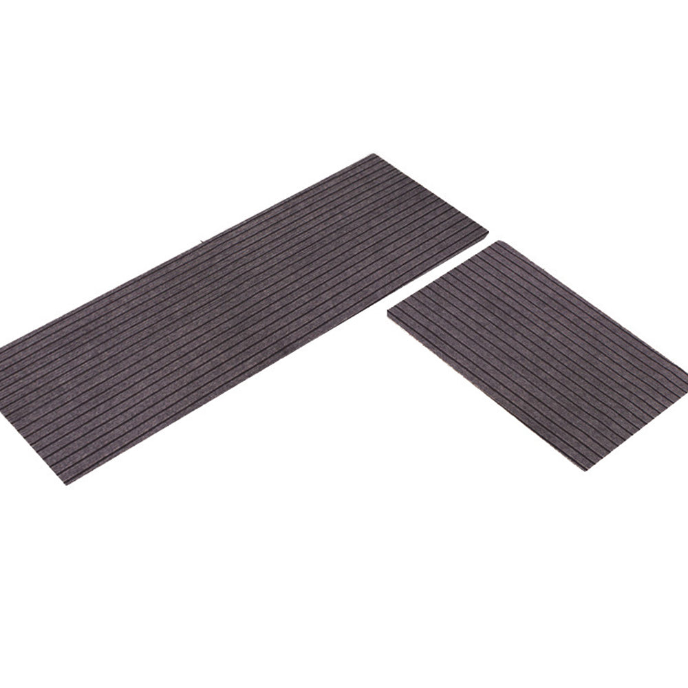 Solid Color Stripe Kitchen Floor Mat-Coffee