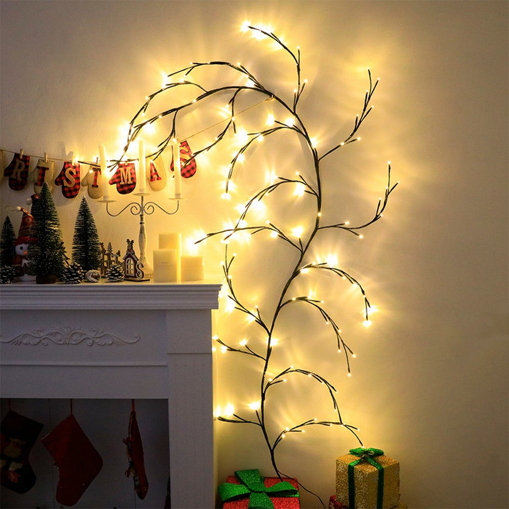 2.3M Artificial Plants Flowers Tree Willow Vine Lights 144 LED