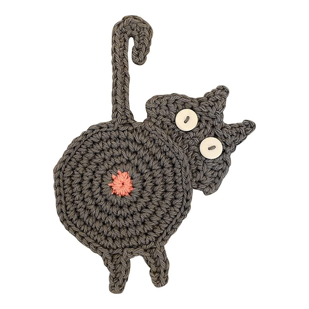 Handmade Woven Cat Butt Coasters Coffee Cup Mats Mug Pad for Home Office