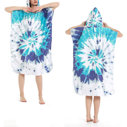 Quick Dry Towel Bath Robe Poncho for Surfing Beach Swim Outdoor Sports