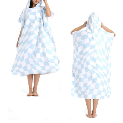 Quick Dry Towel Bath Robe Poncho for Surfing Beach Swim Outdoor Sports