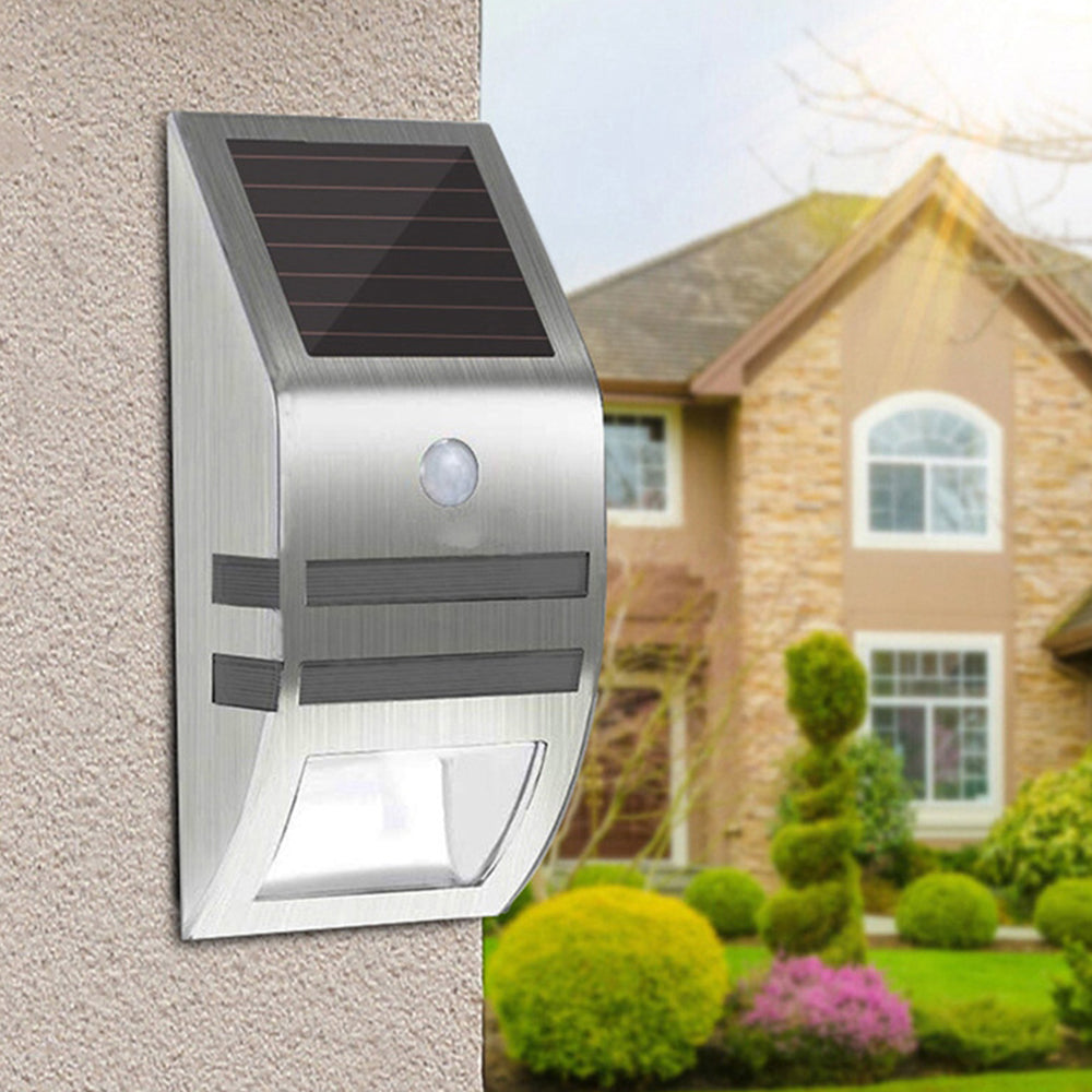 2Pcs Wireless Motion Sensor Solar 2 LED Wall Outdoor Garden Light