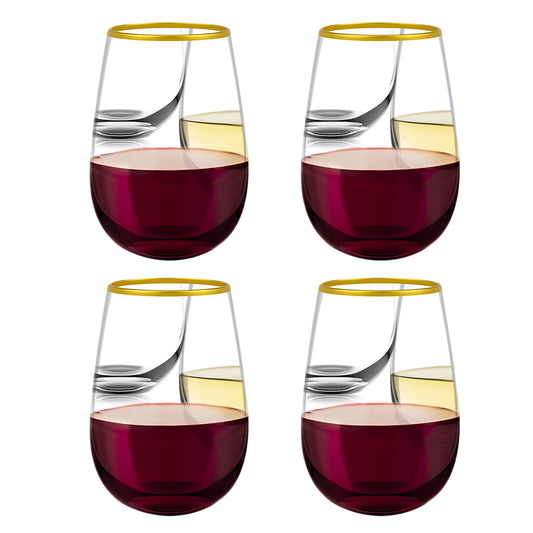 4pcs Reusable Shatterproof Plastic Drinks Tumbler Wine Glass Beer Cups