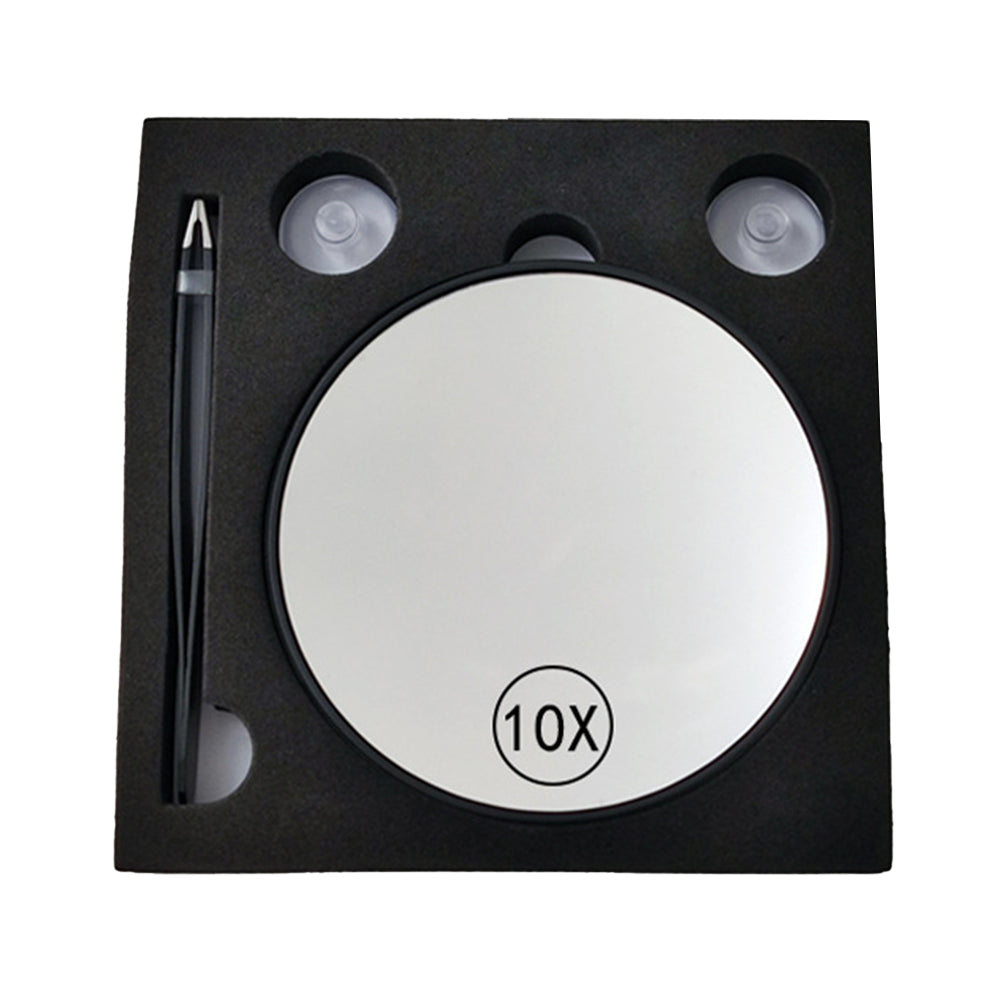 Set of 2Pcs 10X and 20X Magnifying Makeup Mirror Cosmetic Mirror with Eyebrow Tweezers