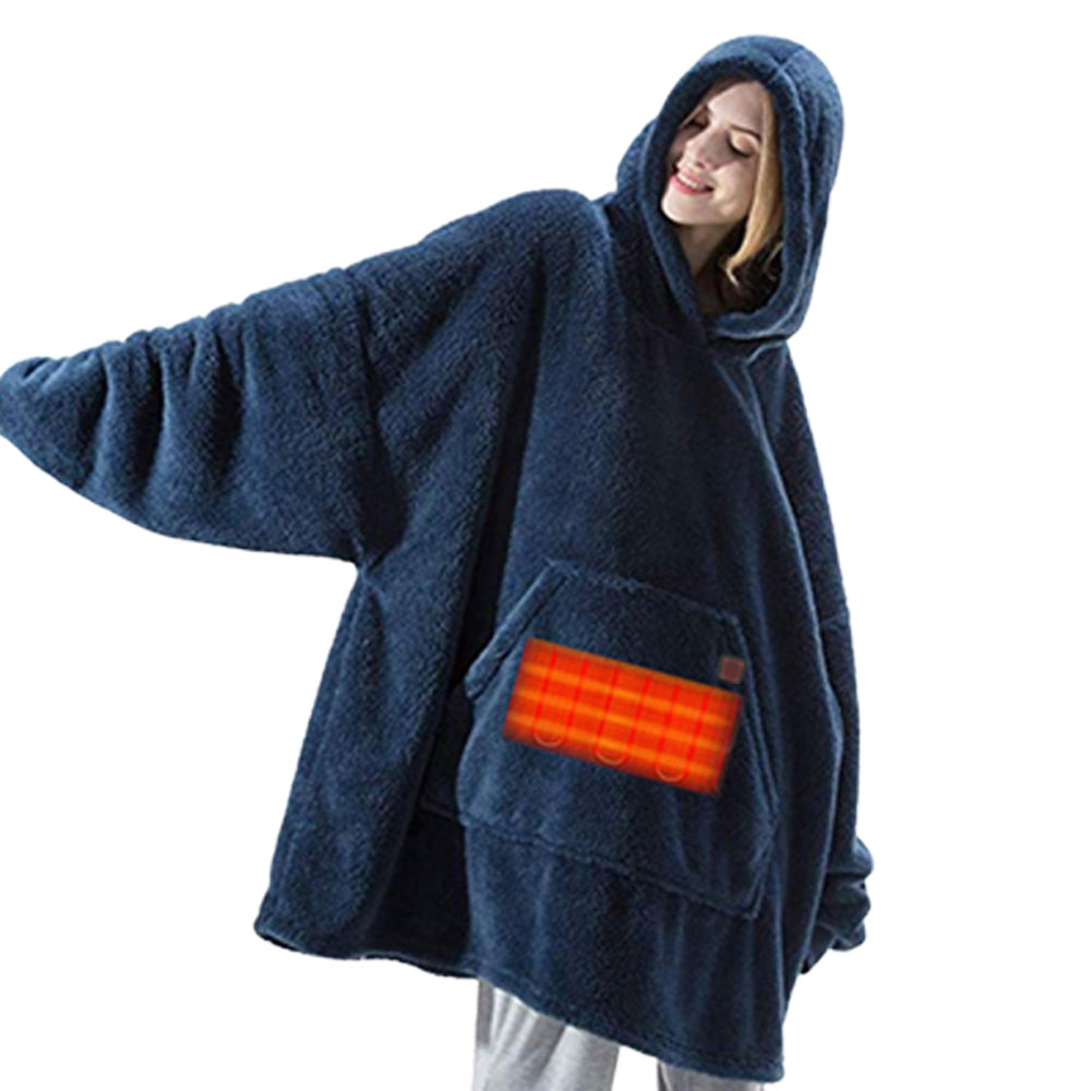 Unisex Heated Hooded Blanket Wearable Blanket Hoodie
