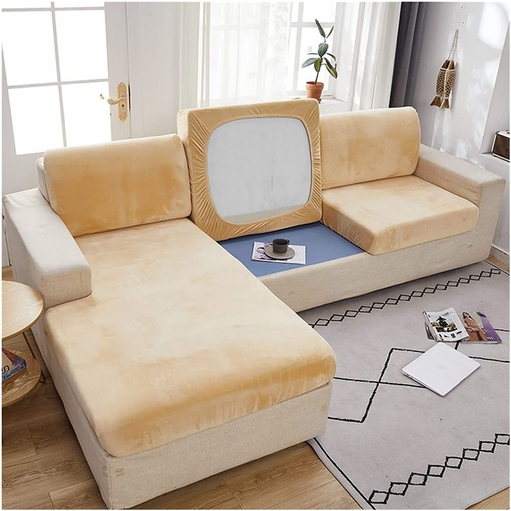 Stretch Velvet Slipcovers-Yellow