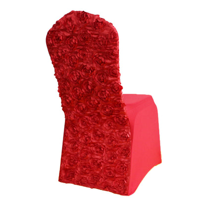 2Pcs Elastic Rose Back Full Coverage Skirt Chair Cover