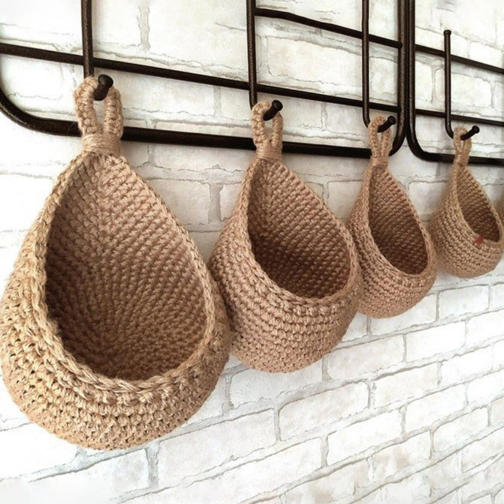 Boho Handwoven Hanging Wall Vegetable Fruit Baskets